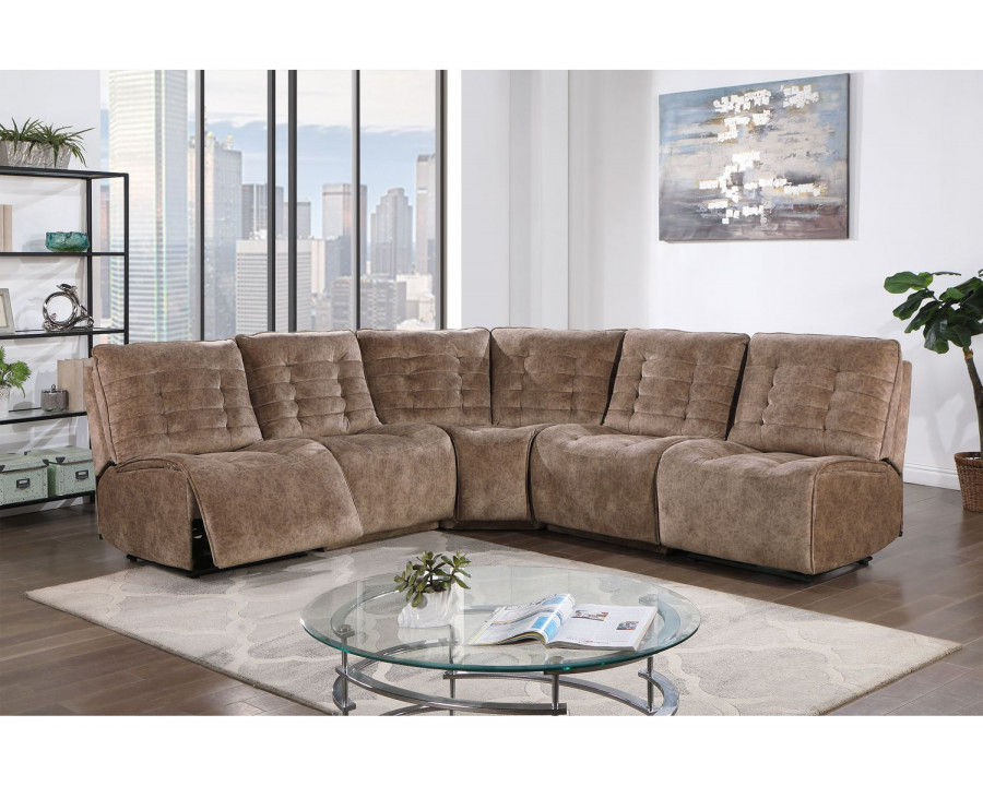 GF U6066 Domino Smoke Modular 3 Power Sectional Includes 3 Pwr Ar, 1 W, 1 Ch