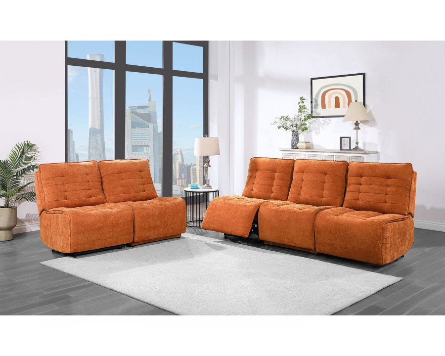 GF U6066 Rust Modular 3 Power Sofa Includes 3 Pwr Ar