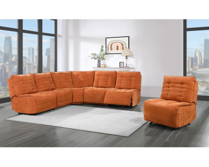 GF U6066 Rust Modular 3 Power Sofa Includes 3 Pwr Ar