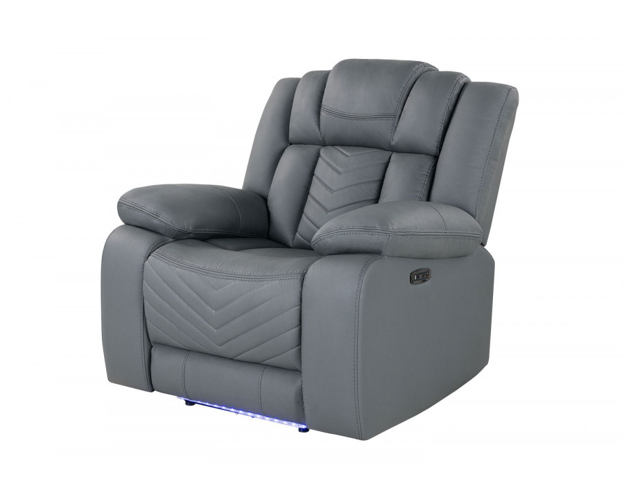 GF - U7068 Gray 10 Power Recliner With Led