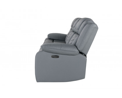 GF - U7068 Gray 10 Power Reclining Sofa/Power Console Reclining Love Seat/Power Recliner With Led