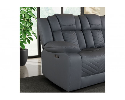 GF - U7068 Gray 10 Power Reclining Sofa/Power Console Reclining Love Seat With Led