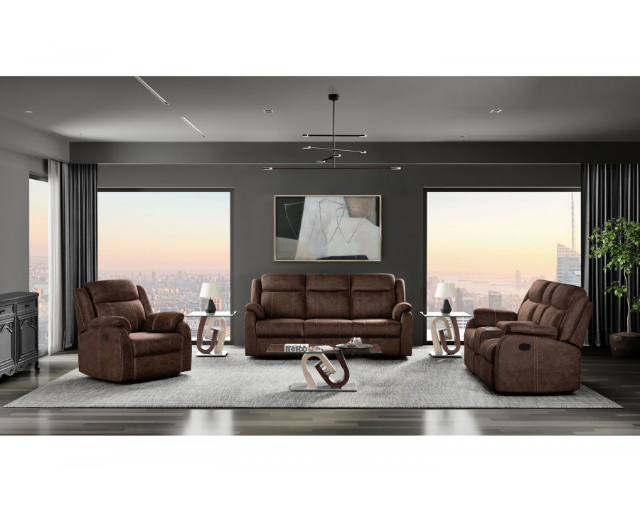 GF U7303 Coffee Reclining Sofa/Console Reclining Loveseat/Glider Recliner