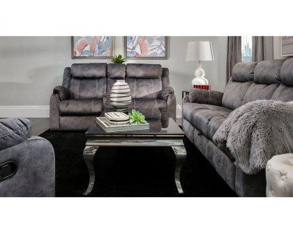 GF U7303 Granite Reclining Sofa With Drop Down Table and Storage Drawer