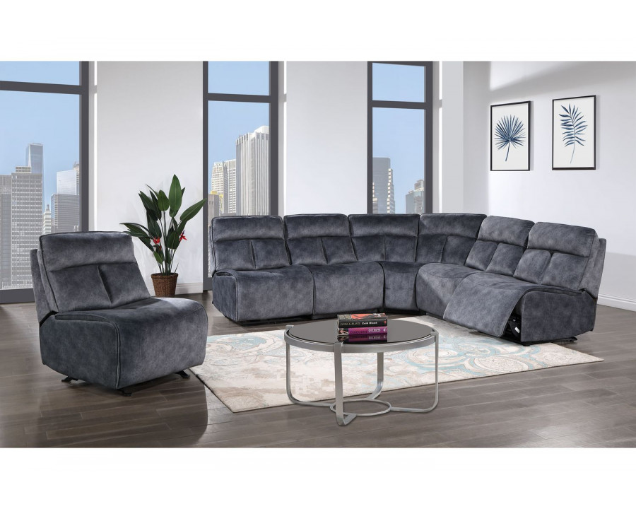 GF U8088 Gray Modular Sofa (Power Armless Rec, Chair, Chair Power Armless Rec) With Loveseat (Power Armless Rec, Power Armless Rec and Ag)