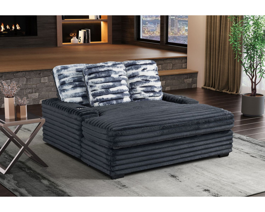 GF U8291 Gray Lounger Sofa w/Usb