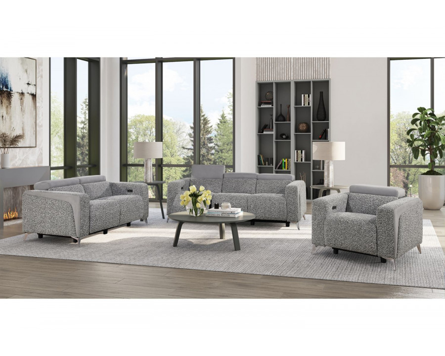 GF - U8521 Taupe/Dark Gray 36 Power Reclining Sofa/Power Reclining Love Seat/Power Recliner