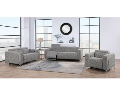 GF - U8521 Taupe/Dark Gray 36 Power Reclining Sofa/Power Reclining Love Seat/Power Recliner