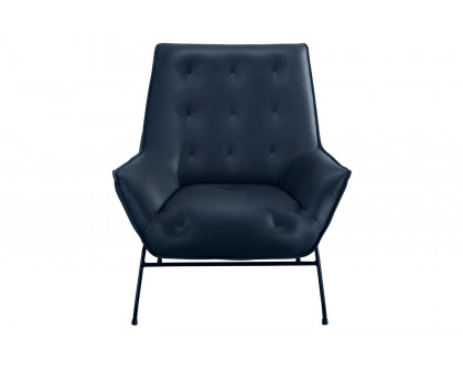 GF U8933 Navy Accent Chair - 100% Top Grain Leather All-Around