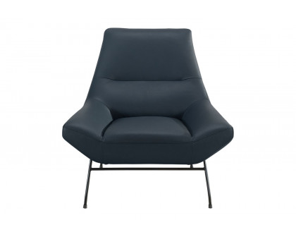 GF U8949 Navy Accent Chair - 100% Top Grain Leather All-Around