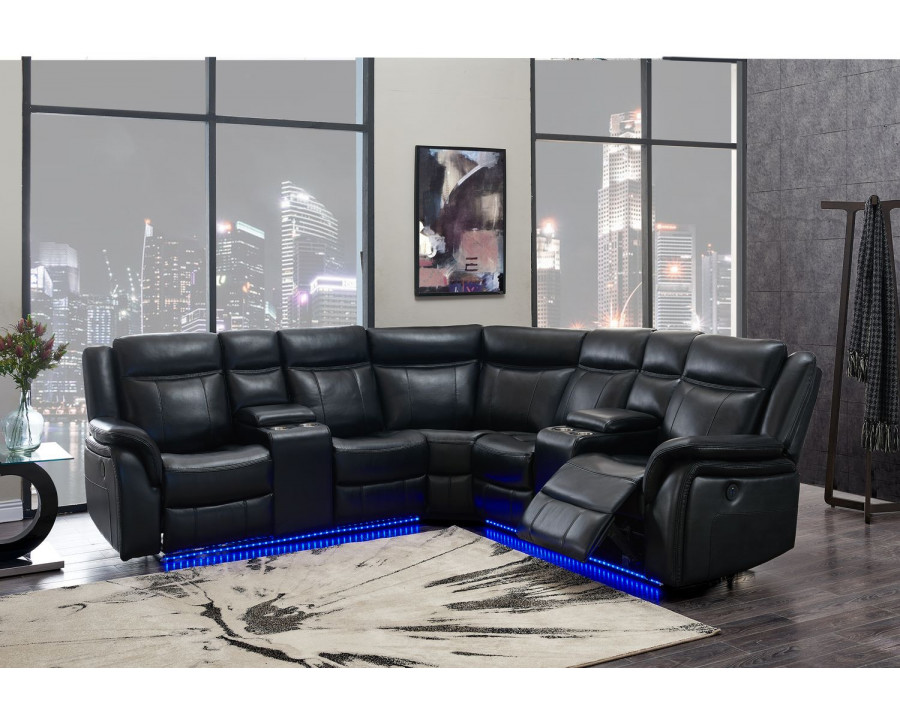 GF - UM02 Black Sectional With Led