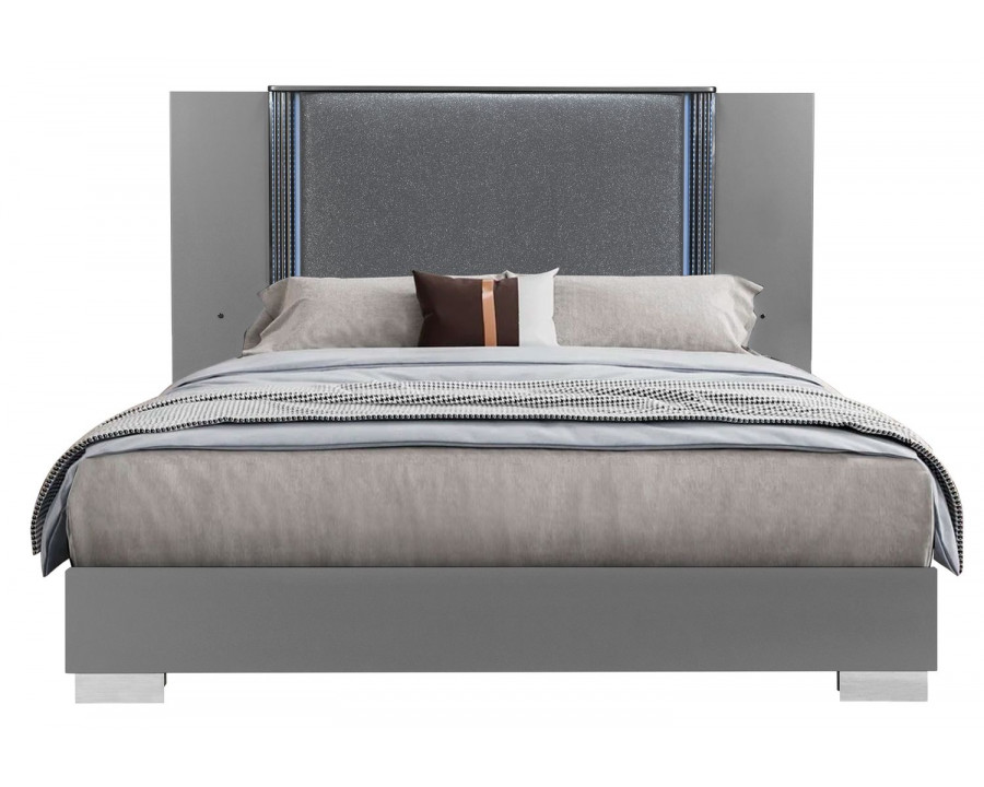 GF Ylime Smooth Silver Bed With Led