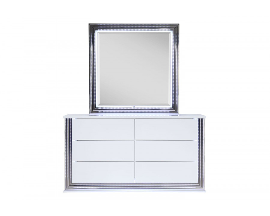 GF Ylime Smooth White Dresser With Led