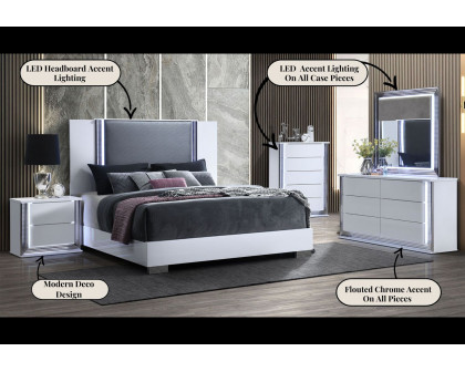 GF Ylime Smooth White Bed Group