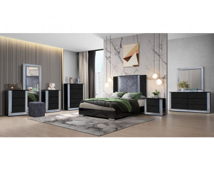 GF Ylime Wavy Black Queen Bed Group