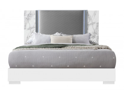 GF Ylime White Marble Bed Group