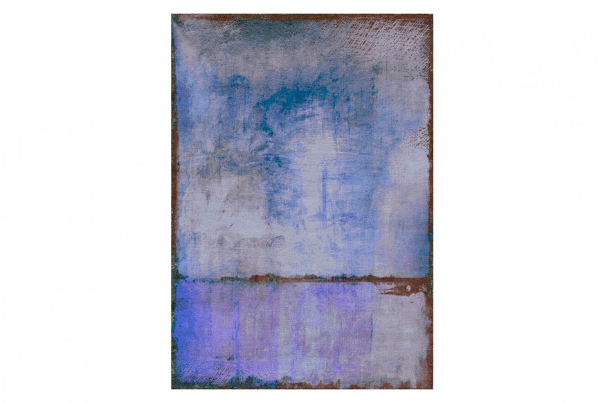 Gordian Rugs™ Expressionist Handwoven Rug 3 - Blue/Violet, 6" x 9"