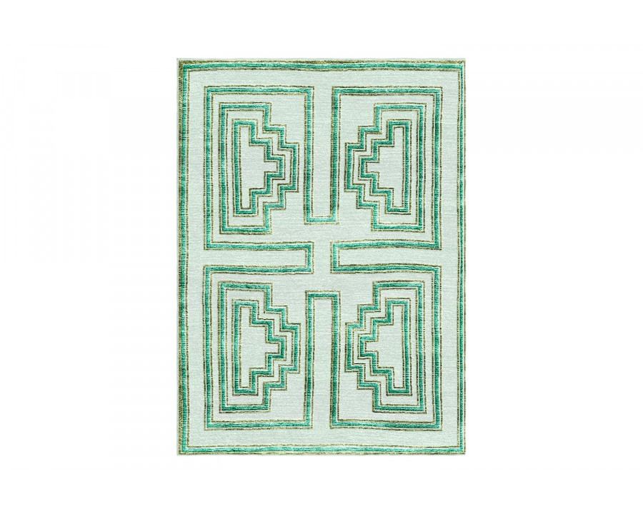 Gordian Rugs Labyrinth Modern Rug Green - 4" x 6"