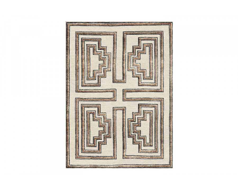 Gordian Rugs Labyrinth Modern Rug Brown - 4" x 6"