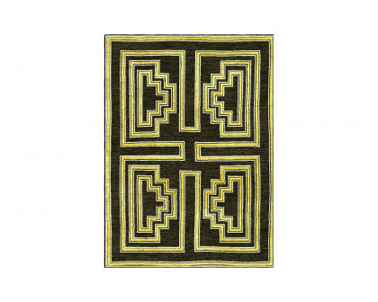 Gordian Rugs - Labyrinth Modern Rug Black/Yellow 2