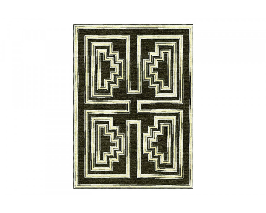 Gordian Rugs - Labyrinth Modern Rug Black & Yellow