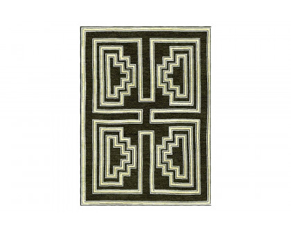 Gordian Rugs - Labyrinth Modern Rug Black & Yellow