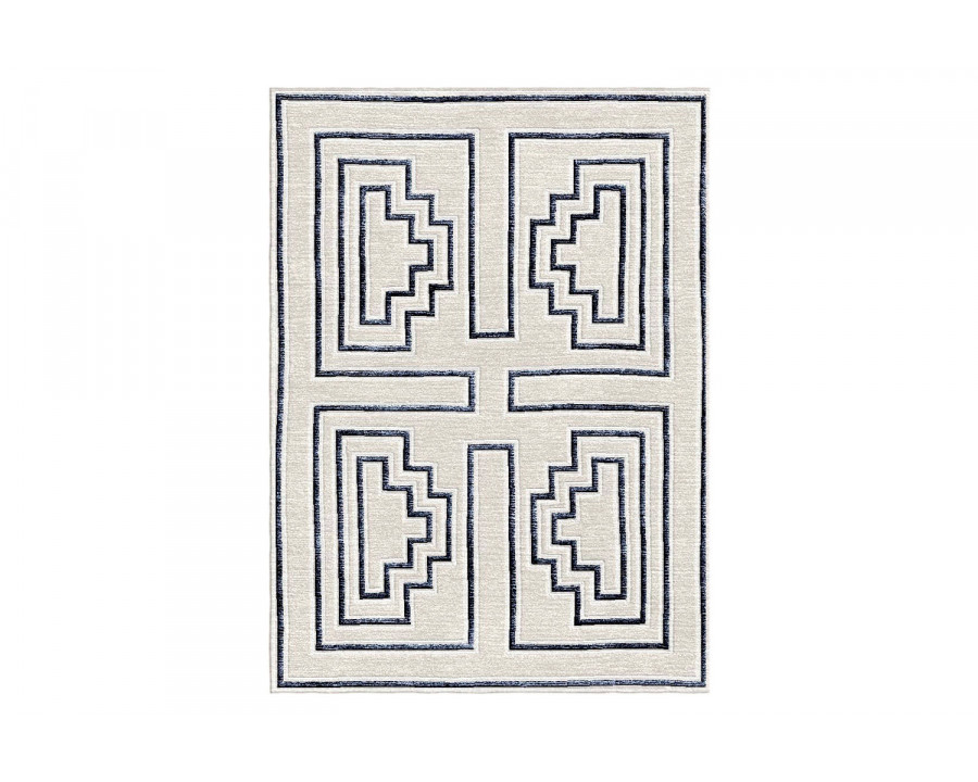 Gordian Rugs Labyrinth Modern Rug Cream/Gray - 4" x 6"