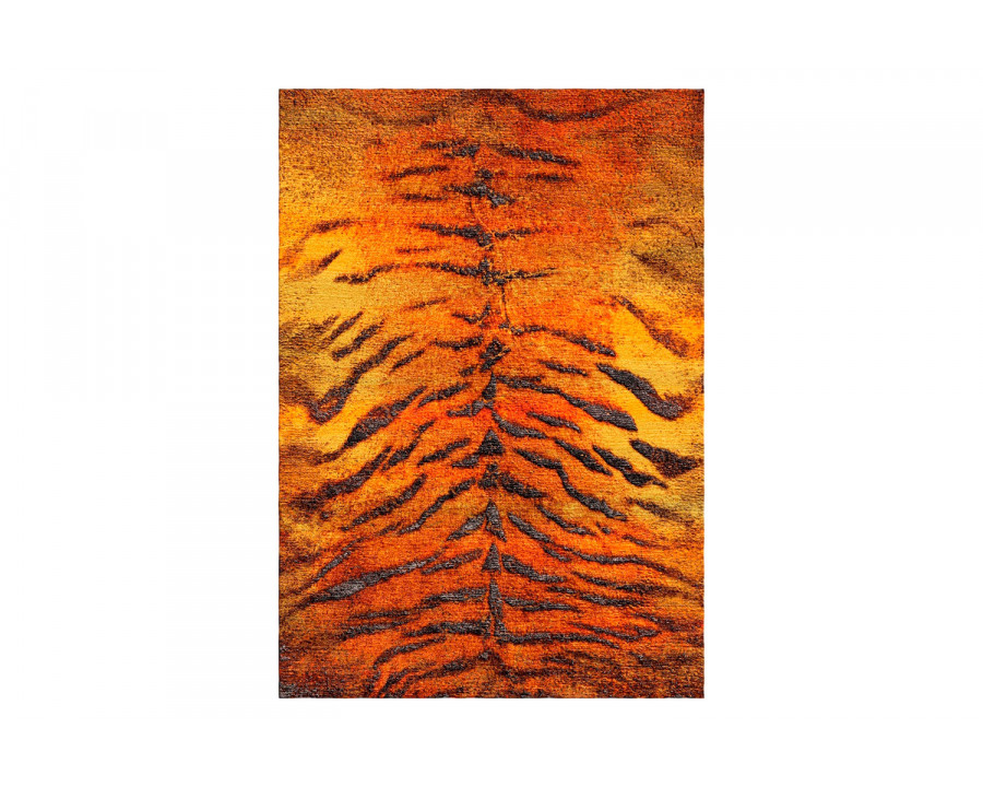 Gordian Rugs Tiger Skin Rug 3 - Orange/Black, 4" x 6"