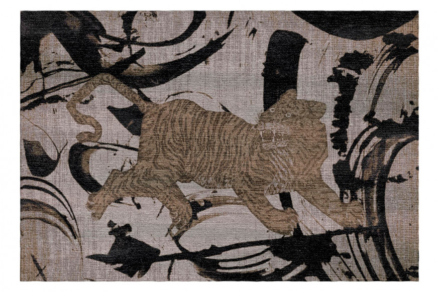 Gordian Rugs™ Contemporary Tiger Rug 5 - Gray, 8" x 10"