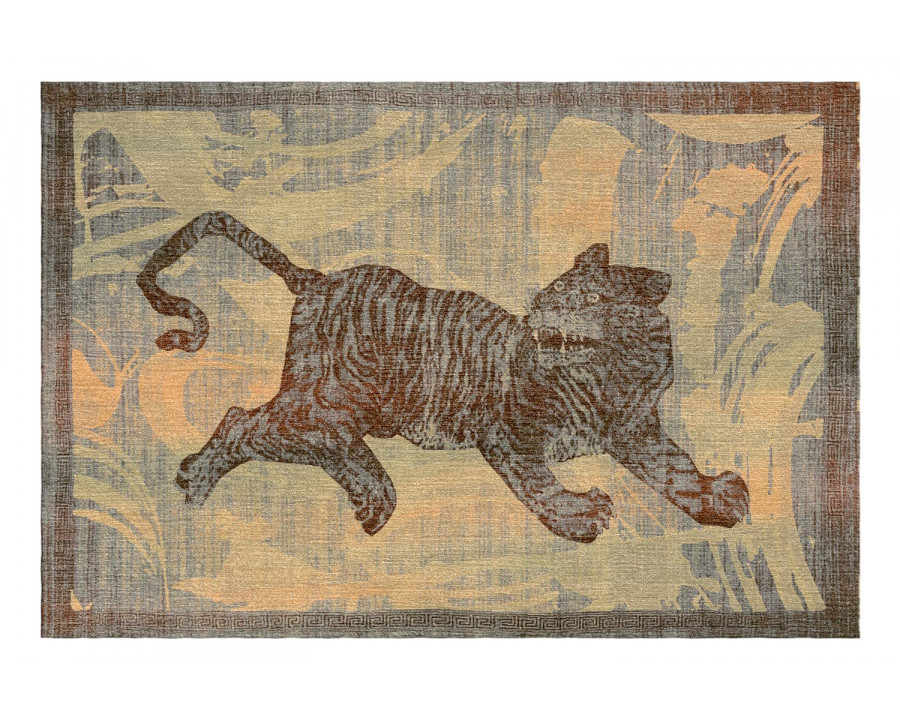 Gordian Rugs Contemporary Tiger Rug 4 - Dark Brown/Beige, 4" x 6"