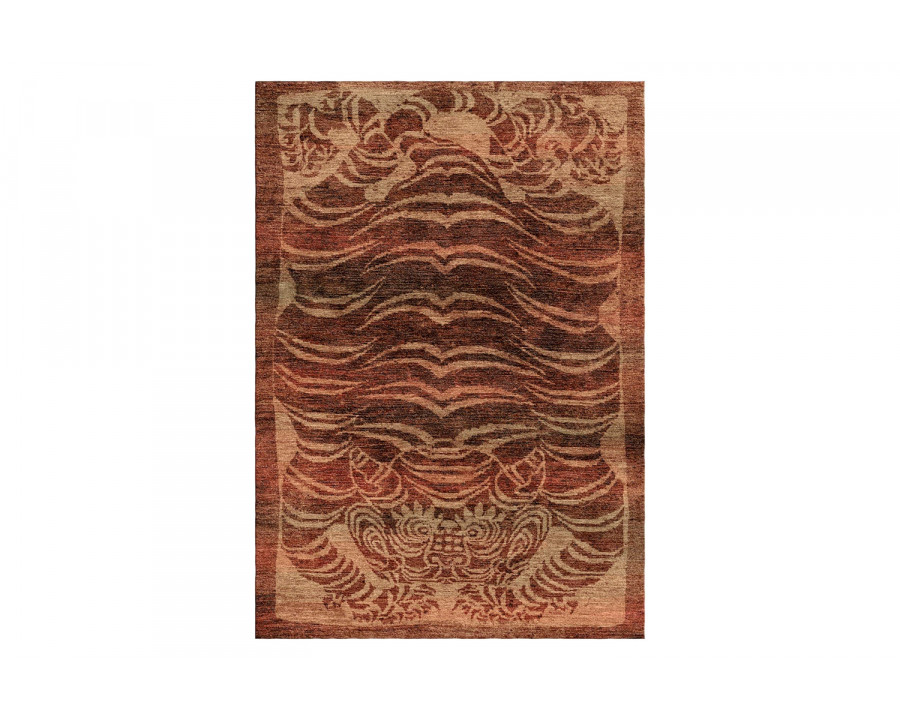 Gordian Rugs Tibetan Tiger Rug 3 - Brown, 4" x 6"