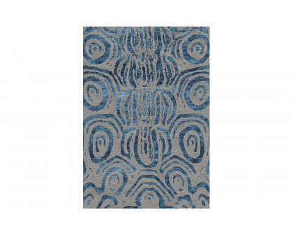 Gordian Rugs - Aldabra Blue Silk/Gray Rug