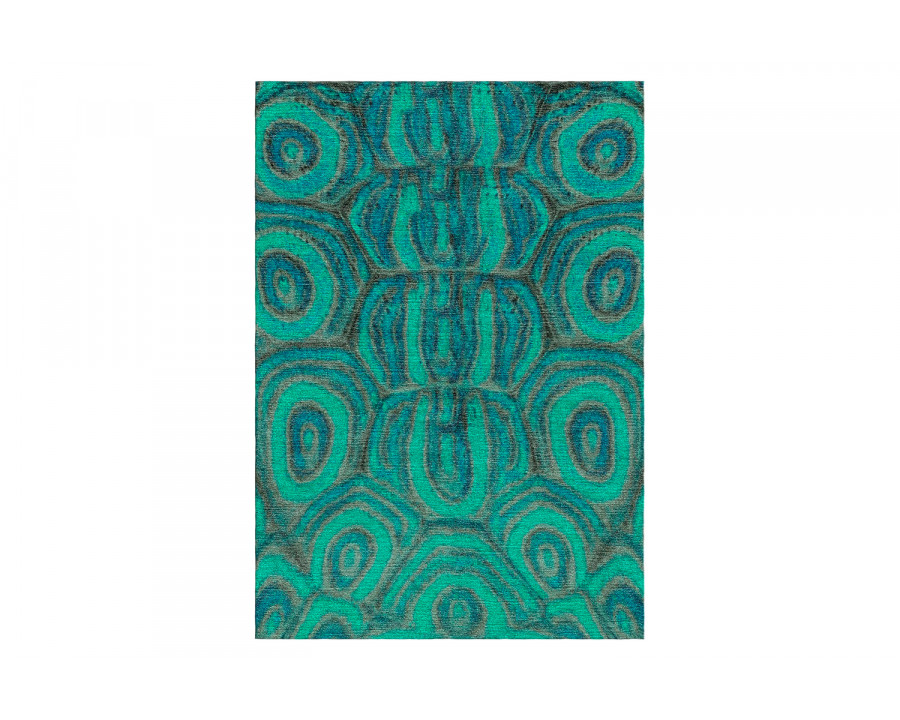 Gordian Rugs Aldabra Emerald Green/Turquoise Rug - 4" x 6"