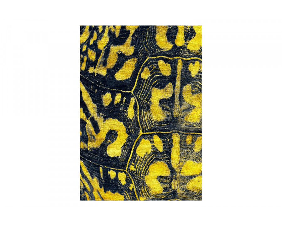 Gordian Rugs Aldabra Black And Yellow Rug - 6" x 9"