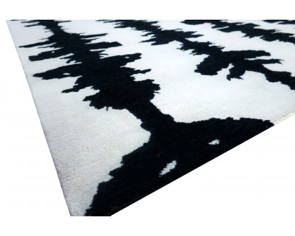 Gordian Rugs Ink Blot Designer Rug 7 - Black/White, 5" x 8"