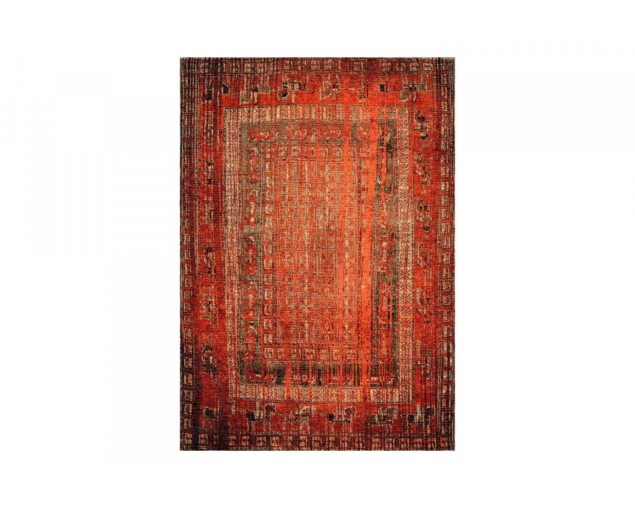 Gordian Rugs Pazyryk Modern Rug 5 - Green/Red/Beige, 4" x 6"