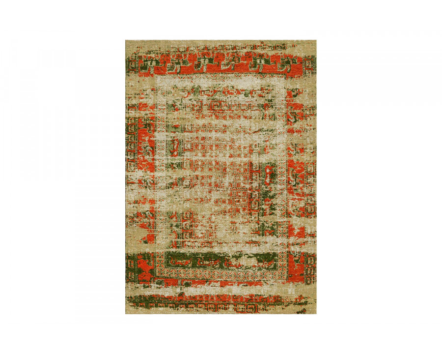 Gordian Rugs Pazyryk Modern Rug 4 - Green/Red/Beige, 4" x 6"