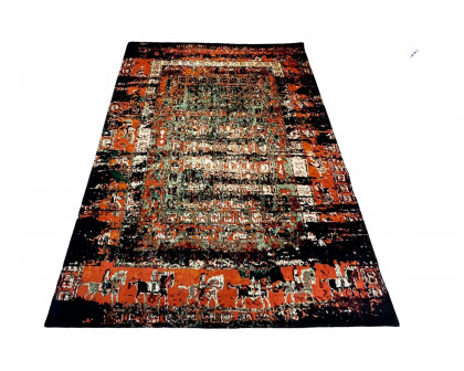 Gordian Rugs Pazyryk Modern Rug 1 - Red/Black/Green/Beige, 4" x 6"