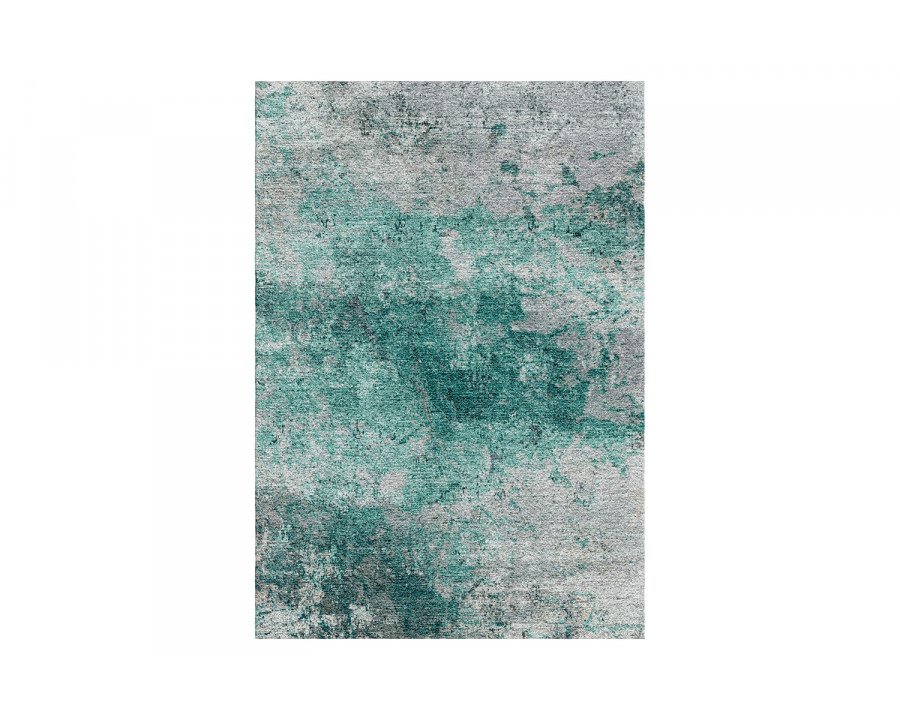 Gordian Rugs Abstract 2 Rug - Green/Gray, 4" x 6"