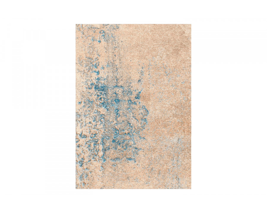 Gordian Rugs Abstract 4 Rug - Neutral/Blue, 4" x 6"