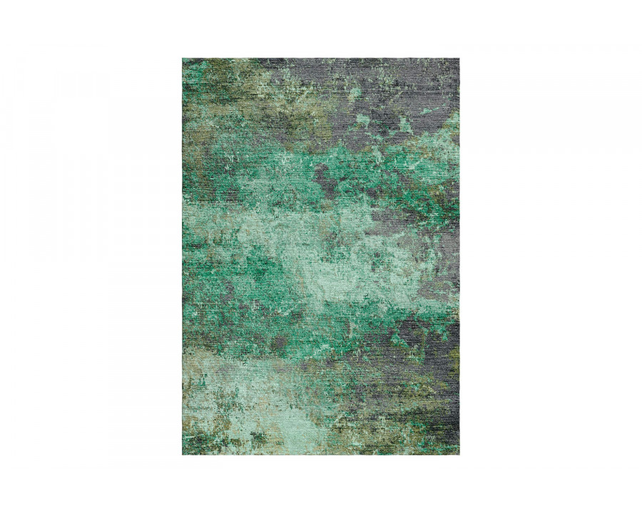 Gordian Rugs Abstract 12 Rug - Green, 4" x 6"