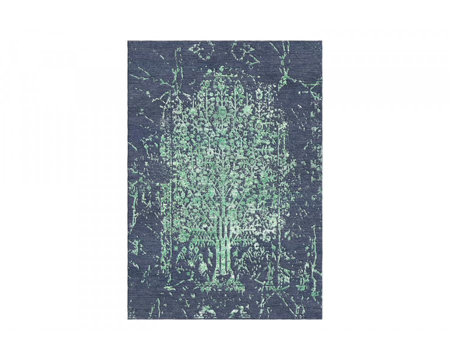 Gordian Rugs Modern Tabriz Rug 4 - Gray/Mint Green, 6" x 9"