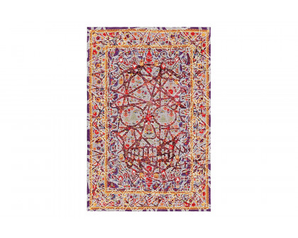 Gordian Rugs - Modern Persian Skull Rug Red