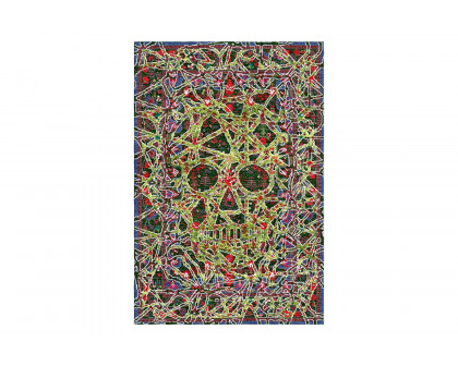 Gordian Rugs - Modern Persian Skull Rug Green