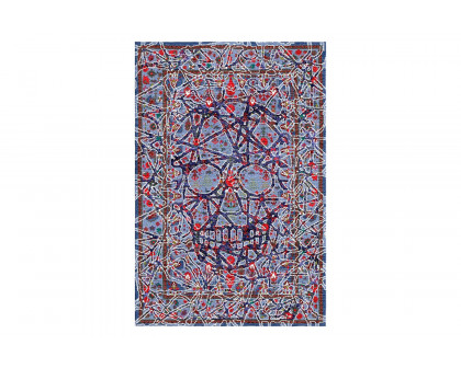 Gordian Rugs - Modern Persian Skull Rug Blue/Purple