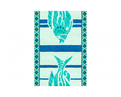 Gordian Rugs - Fish Wool Rug Turquoise