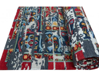 Gordian Rugs Laterem Modern Persian Rug - Multi Color/Red, 5" x 8"