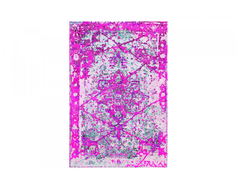 Gordian Rugs Heriz Modern Persian Rug Hot Pink - 5" x 8"