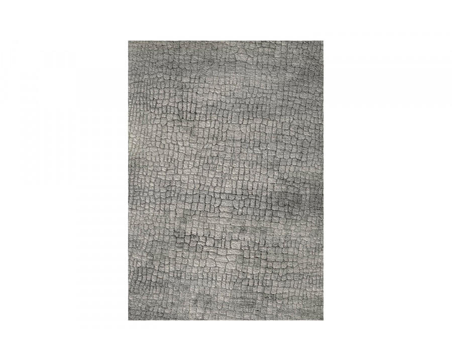 Gordian Rugs Jacaré Silk Rug 3 - Gray, 4" x 6"