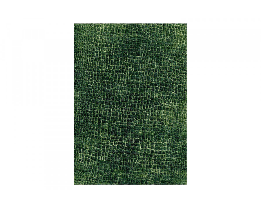 Gordian Rugs Jacaré Silk Rug 2 - Forest Green, 5" x 8"